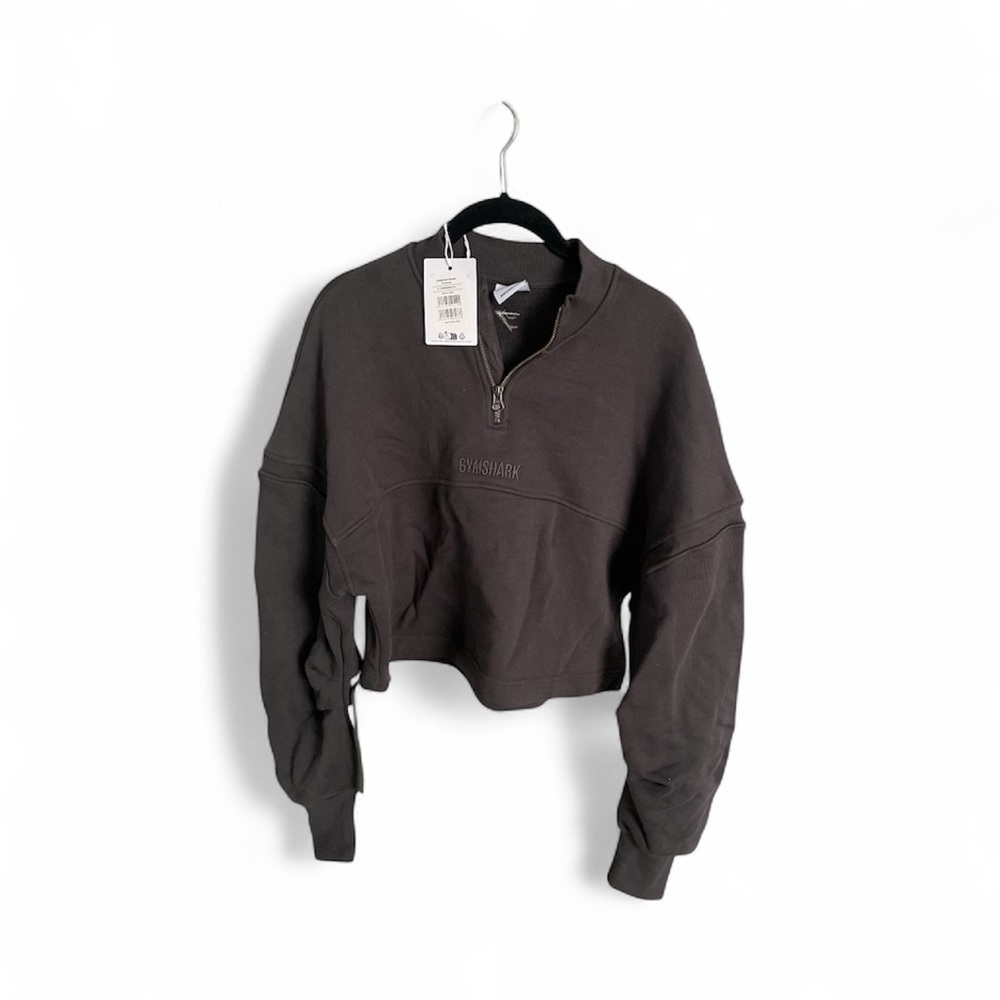 Gymshark Women's Charcoal Cropped Sweatshirt